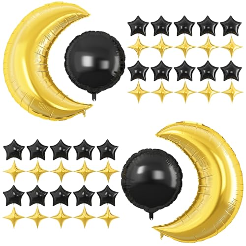 Stern Luftballons Schwarz,44PCS Große Mond Schwarz Luftballons,Stern Folienballons Schwarz, Schwarz Star Foil Balloons,Helium Ballon Stern für Geburtstag Babyparty Jubiläum Hochzeit Dekoration Stern Luftballons Schwarz,44PCS Große Mond Schwarz Luftballons,Stern Folienballons Schwarz, Schwarz Star Foil Balloons,Helium Ballon Stern für Geburtstag Babyparty Jubiläum Hochzeit Dekoration von LXONTSG