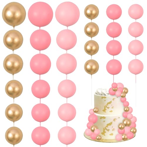 Tortendeko Kugeln, 30pcs Round Ball Cake Toppers, Cake Topper Kugeln, Kuchen Dekoration Kugel, Runde Kugel Kuchendekorationen, Mini Ballon Kuchen Topper, Tortendeko Kugeln Cake Topper von LXONTSG
