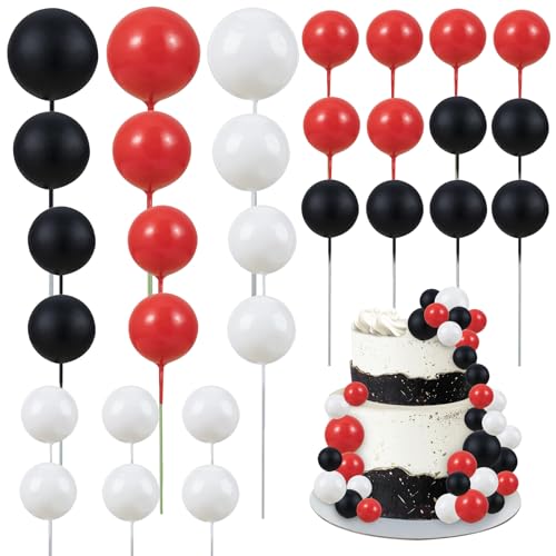 Tortendeko Kugeln, 30pcs Round Ball Cake Toppers, Cake Topper Kugeln, Kuchen Dekoration Kugel, Runde Kugel Kuchendekorationen, Mini Ballon Kuchen Topper, Tortendeko Kugeln Cake Topper von LXONTSG