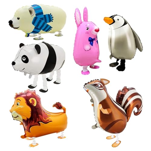 Walking Tier Folienballons,6 Stücke Folienballon Tiere Walking,XXL Folienballon Animals,Luftballons Tiere,Walking Luftballon Tiere,Helium Balloons Animals for Children Birthday Party Decoration von LXONTSG