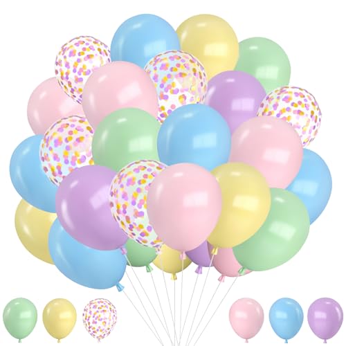 Luftballons Pastell, 30pcs Luftballons Rosa, Regenbogen Ballons, Luftballon Girlande Pastell, Pastellfarben Helium Balloons, Helium Ballons Bunt, Rosa Ballon Für Luftballon Girlande von LXONTSG