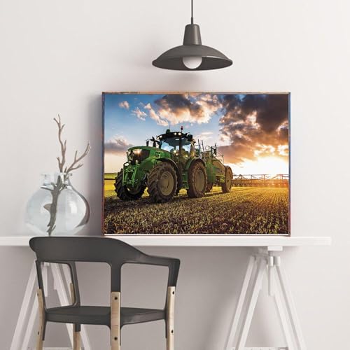 LXTOPN Diamond Painting Traktor Bilder,5D Vollbohrer Malen Nach Zahlen Grün Traktor dekor Bild Set,Moderne DIY Diamant painting auto Wanddruck für Wohnzimmer Dekor,Ungerahmt. (T1, 40 * 60cm) von LXTOPN