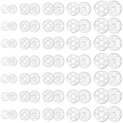 120 Paar Druckknöpfe zum Annähen, 7/10/13/15/18mm Unsichtbare Annähen Knopf Transparent Knopf Kunststoff Nähzubehör für DIY Kleidung Handwerk 120 Paar Druckknöpfe zum Annähen, 7/10/13/15/18mm Unsichtbare Annähen Knopf Transparent Knopf Kunststoff Nähzubehör für DIY Kleidung Handwerk von LXUEJIE