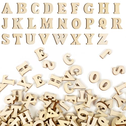 LXUEJIE 208 Stück Holzbuchstaben Klein, 15mm Deko Buchstaben Holz Holzbuchstaben zum Basteln Buchstaben Deko Großbuchstaben A-Z für Kunsthandwerk DIY Kindererziehung von LXUEJIE