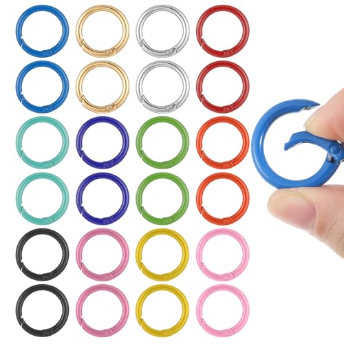 LXUEJIE 24 Stück Karabiner Rund, 24mm Schlüsselring Ring Karabinerring Frühling 12 Farben Karabinerhaken Klein Mini Karabiner für Schlüsselanhänger Geldbeutel Bastelarbeiten LXUEJIE 24 Stück Karabiner Rund, 24mm Schlüsselring Ring Karabinerring Frühling 12 Farben Karabinerhaken Klein Mini Karabiner für Schlüsselanhänger Geldbeutel Bastelarbeiten von LXUEJIE