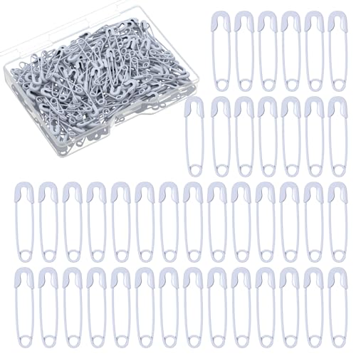 LXUEJIE 250 Stück Sicherheitsnadeln, 19 mm Weiß Safety Pins Rostbeständig Mini Sicherheitsnadeln für Kleidung Kunsthandwerk Nähen und Schmuckherstellung von LXUEJIE