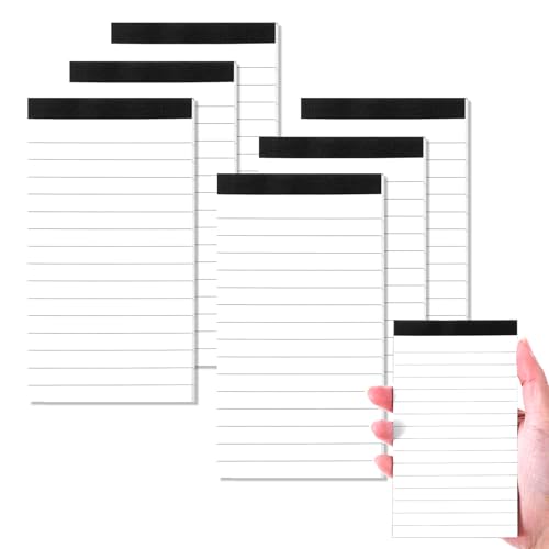 LXUEJIE Notizblock Klein, 6 Stück A7 Notizbuch Mini Notizblöcke Taschen Notizblock Klein Notizzettel Block Liniert Schreibblock für Arbeit Studie Büro Schule Haushalt(30 Blatt Pro Block von LXUEJIE
