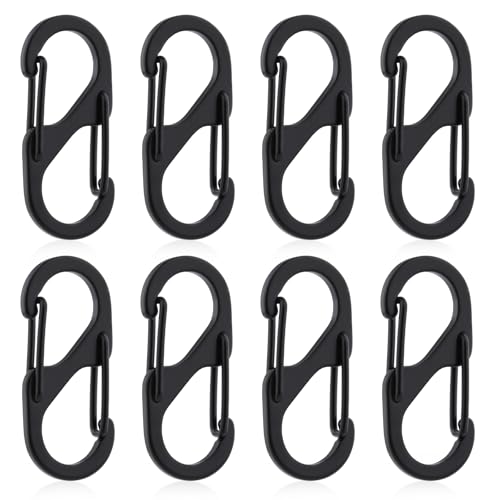8 x Ersatz-Reißverschluss-Schlösser aus Edelstahl für Rucksäcke, Rucksack-Reißverschlüsse, Schnelltrenn-Karabiner-Clip, um Reißverschlüsse geschlossen zu halten (schwarz) von LXVKOER