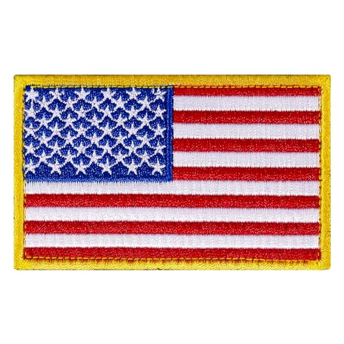 LXVKOER Amerikanische Flagge Patch mit Klettverschluss – Taktische USA-Flaggen-Patches, Premium-Klettverschluss, US-Flaggen-Patch, rechteckige Mili-Uniform-Embleme von LXVKOER