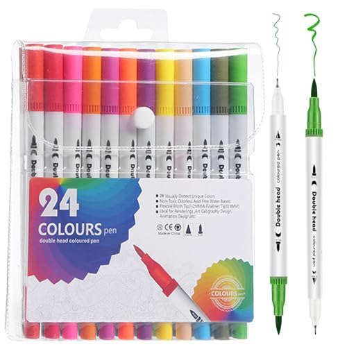 LXYNALI Acrylstifte 24 Farben, 0.5-5mm Dual Tip Marker, Acrylstifte für Steine Wasserfest, Feine für Erwachsene und Kinder DIY-Projekte, Journaling, Scrapbooking und Schulbedarf LXYNALI Acrylstifte 24 Farben, 0.5-5mm Dual Tip Marker, Acrylstifte für Steine Wasserfest, Feine für Erwachsene und Kinder DIY-Projekte, Journaling, Scrapbooking und Schulbedarf von LXYNALI