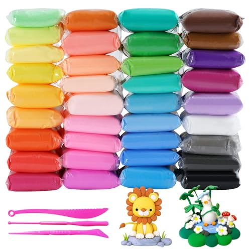 LXYYDS 36 Farben Modelliermasse Lufttrocknend, Lufttrocknend Magischer Knete für Kinder, Mit 3 Werkzeug, Modelliermasse Set, Polymer Clay, Für Jungen und Mädchen im Alter von 3-12 Jahren LXYYDS 36 Farben Modelliermasse Lufttrocknend, Lufttrocknend Magischer Knete für Kinder, Mit 3 Werkzeug, Modelliermasse Set, Polymer Clay, Für Jungen und Mädchen im Alter von 3-12 Jahren von LXYYDS