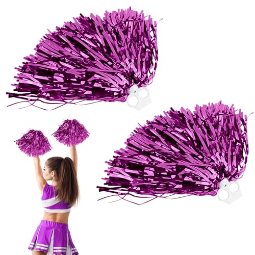 Pompoms Cheerleading, 2 Stück Cheerleader Pompons Handblumen, Cheerleading Pompons, Metallfolie Cheerleading Pom Poms, Cheer Poms mit Griff, für Ballspiele, WM-Fußballfans Kinder Erwachsene (B) von LXYYDS