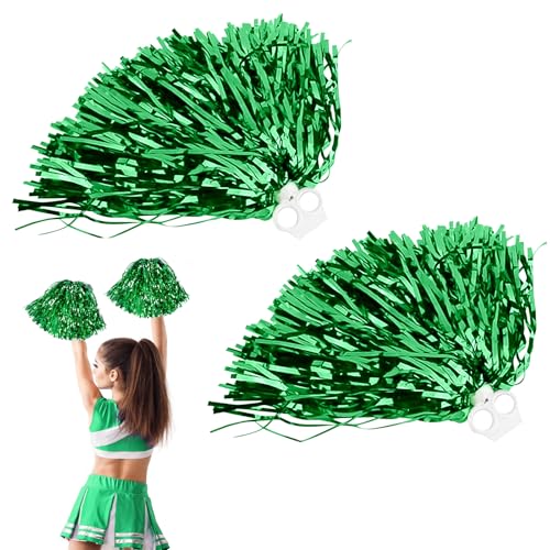 Pompoms Cheerleading, 2 Stück Cheerleader Pompons Handblumen, Cheerleading Pompons, Metallfolie Cheerleading Pom Poms, Cheer Poms mit Griff, für Ballspiele, WM-Fußballfans Kinder Erwachsene (C) von LXYYDS