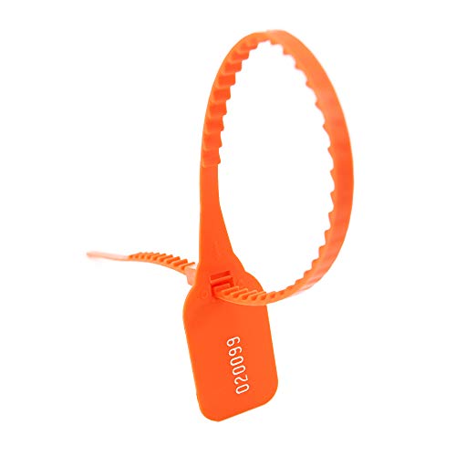 Press- und Siegelfolie, Kunststoff-Kabelbinder, Manipulationssichere, nummerierte, quadratische, beschreibbare Etiketten. Festziehbare Kabelbinder. Selbstsichernde Einweg-Versandsiegel.(Orange,100pcs) von LXZSMH