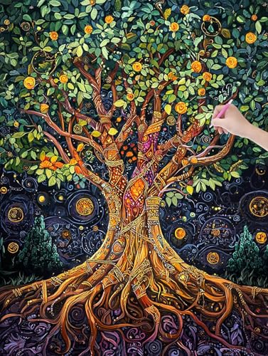 Diamond Painting Baum des Lebens, 5D Diamant Painting Bilder Erwachsene und Anfänger, Diamant Malerei Bastelset Erwachsene, DIY Mosaikherstellung Basteln für Geschenke und Wanddeko, 60x80cm, I-11 von LXingzun