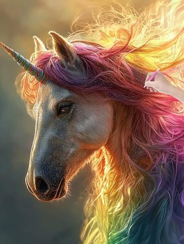 Diamond Painting Einhorn, 5D Diamant Painting Bilder Erwachsene und Anfänger, Diamant Malerei Bastelset Erwachsene, DIY Mosaikherstellung Basteln für Geschenke und Wanddeko Wohnzimmer, 30x40cm, T-87 Diamond Painting Einhorn, 5D Diamant Painting Bilder Erwachsene und Anfänger, Diamant Malerei Bastelset Erwachsene, DIY Mosaikherstellung Basteln für Geschenke und Wanddeko Wohnzimmer, 30x40cm, T-87 von LXingzun