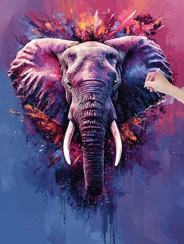Diamond Painting Erwachsene, Diamant Painting Bilder Elefant 60x80 cm, DIY Cross Stickerei Diamant Malerei Kits für Erwachsene und Kinder, Mosaikherstellung Bastelset für Zimmer Deko Wohnzimmer, I-24 von LXingzun