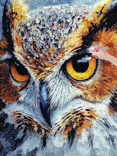 Diamond Painting Erwachsene, Diamant Painting Bilder Eule 60x80 cm, DIY Cross Stickerei Diamant Malerei Kits für Erwachsene und Kinder, Mosaikherstellung Bastelset für Zimmer Deko Wohnzimmer, T-56 von LXingzun