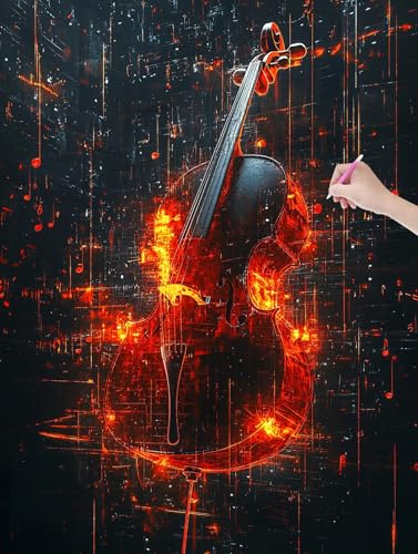 Diamond Painting Erwachsene, Diamant Painting Bilder Gitarre 60x80 cm, DIY Cross Stickerei Diamant Malerei Kits für Erwachsene und Kinder, Mosaikherstellung Bastelset für Zimmer Deko Wohnzimmer, T-96 von LXingzun
