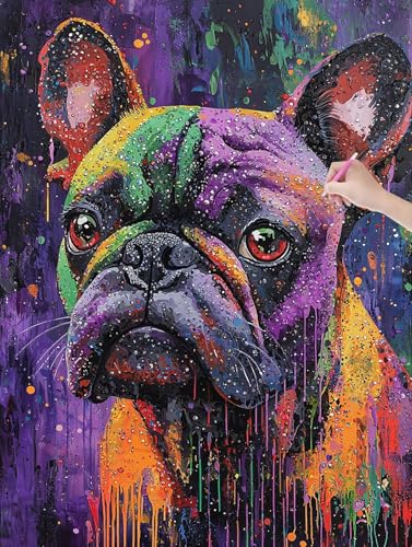Diamond Painting Erwachsene, Diamant Painting Bilder Hund 60x80 cm, DIY Cross Stickerei Diamant Malerei Kits für Erwachsene und Kinder, Mosaikherstellung Bastelset für Zimmer Deko Wohnzimmer, U-22 von LXingzun