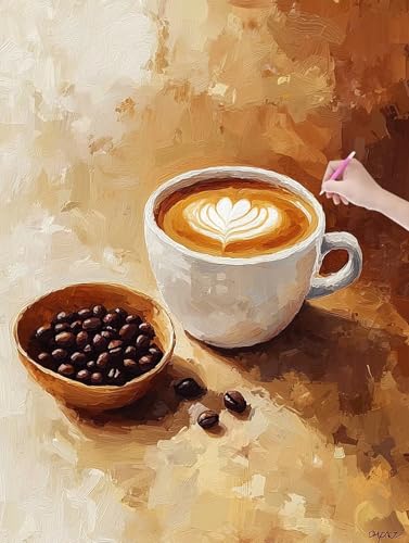 Diamond Painting Erwachsene, Diamant Painting Bilder Kaffee 40x50 cm, DIY Cross Stickerei Diamant Malerei Kits für Erwachsene und Kinder, Mosaikherstellung Bastelset für Zimmer Deko Wohnzimmer, T-84 Diamond Painting Erwachsene, Diamant Painting Bilder Kaffee 40x50 cm, DIY Cross Stickerei Diamant Malerei Kits für Erwachsene und Kinder, Mosaikherstellung Bastelset für Zimmer Deko Wohnzimmer, T-84 von LXingzun