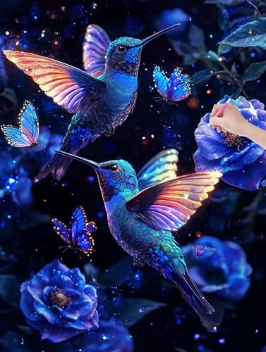 Diamond Painting Erwachsene, Diamant Painting Bilder Kolibri 40x50 cm, DIY Cross Stickerei Diamant Malerei Kits für Erwachsene und Kinder, Mosaikherstellung Bastelset für Zimmer Deko Wohnzimmer, U-32 von LXingzun