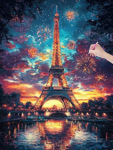 Diamond Painting Erwachsene, Diamant Painting Bilder Paris 60x80 cm, DIY Cross Stickerei Diamant Malerei Kits für Erwachsene und Kinder, Mosaikherstellung Bastelset für Zimmer Deko Wohnzimmer, I-28 von LXingzun