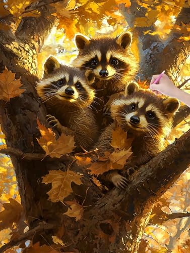 Diamond Painting Erwachsene, Diamant Painting Bilder Waschbär 30x40 cm, DIY Cross Stickerei Diamant Malerei Kits für Erwachsene und Kinder, Mosaikherstellung Bastelset für Zimmer Deko Wohnzimmer, T-28 Diamond Painting Erwachsene, Diamant Painting Bilder Waschbär 30x40 cm, DIY Cross Stickerei Diamant Malerei Kits für Erwachsene und Kinder, Mosaikherstellung Bastelset für Zimmer Deko Wohnzimmer, T-28 von LXingzun