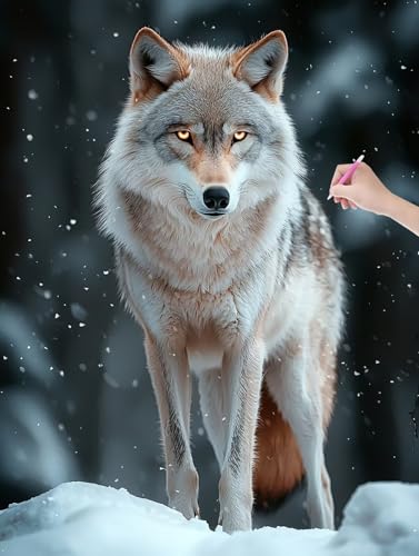 Diamond Painting Erwachsene, Diamant Painting Bilder Wolf 50x70 cm, DIY Cross Stickerei Diamant Malerei Kits für Erwachsene und Kinder, Mosaikherstellung Bastelset für Zimmer Deko Wohnzimmer, T-44 Diamond Painting Erwachsene, Diamant Painting Bilder Wolf 50x70 cm, DIY Cross Stickerei Diamant Malerei Kits für Erwachsene und Kinder, Mosaikherstellung Bastelset für Zimmer Deko Wohnzimmer, T-44 von LXingzun