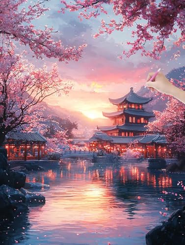 Diamond Painting Japan, 5D Diamant Painting Bilder Erwachsene und Anfänger, Diamant Malerei Bastelset Erwachsene, DIY Mosaikherstellung Basteln für Geschenke und Wanddeko Wohnzimmer, 60x80cm, T-67 Diamond Painting Japan, 5D Diamant Painting Bilder Erwachsene und Anfänger, Diamant Malerei Bastelset Erwachsene, DIY Mosaikherstellung Basteln für Geschenke und Wanddeko Wohnzimmer, 60x80cm, T-67 von LXingzun