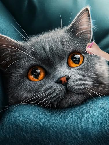 Diamond Painting Katze, 5D Diamant Painting Bilder Erwachsene und Anfänger, Diamant Malerei Bastelset Erwachsene, DIY Mosaikherstellung Basteln für Geschenke und Wanddeko Wohnzimmer, 30x40cm, T-45 Diamond Painting Katze, 5D Diamant Painting Bilder Erwachsene und Anfänger, Diamant Malerei Bastelset Erwachsene, DIY Mosaikherstellung Basteln für Geschenke und Wanddeko Wohnzimmer, 30x40cm, T-45 von LXingzun