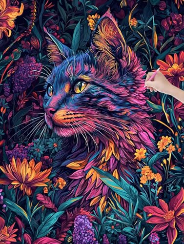 Diamond Painting Katze, 5D Diamant Painting Bilder Erwachsene und Anfänger, Diamant Malerei Bastelset Erwachsene, DIY Mosaikherstellung Basteln für Geschenke und Wanddeko Wohnzimmer, 30x40cm, T-53 Diamond Painting Katze, 5D Diamant Painting Bilder Erwachsene und Anfänger, Diamant Malerei Bastelset Erwachsene, DIY Mosaikherstellung Basteln für Geschenke und Wanddeko Wohnzimmer, 30x40cm, T-53 von LXingzun