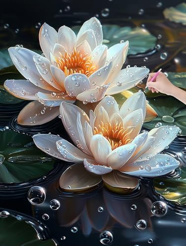 Diamond Painting Seerose, 5D Diamant Painting Bilder Erwachsene und Anfänger, Diamant Malerei Bastelset Erwachsene, DIY Mosaikherstellung Basteln für Geschenke und Wanddeko Wohnzimmer, 30x40cm, T-65 Diamond Painting Seerose, 5D Diamant Painting Bilder Erwachsene und Anfänger, Diamant Malerei Bastelset Erwachsene, DIY Mosaikherstellung Basteln für Geschenke und Wanddeko Wohnzimmer, 30x40cm, T-65 von LXingzun