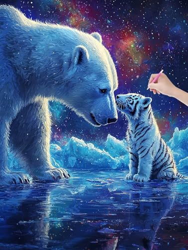 Diamond Painting Tiere, 5D Diamant Painting Bilder Erwachsene und Anfänger, Diamant Malerei Bastelset Erwachsene, DIY Mosaikherstellung Basteln für Geschenke und Wanddeko Wohnzimmer, 60x80cm, I-47 von LXingzun