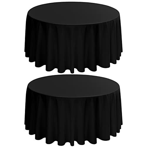 2-Pack Runde Tischdecke 275 cm Schwarz Polyester für Runden Tisch - Premium Fleck- und Faltenfreie Waschbare Stoff für Hochzeitsfeier, Bankett, Restaurant, Empfang 2-Pack Runde Tischdecke 275 cm Schwarz Polyester für Runden Tisch - Premium Fleck- und Faltenfreie Waschbare Stoff für Hochzeitsfeier, Bankett, Restaurant, Empfang von LYAFS