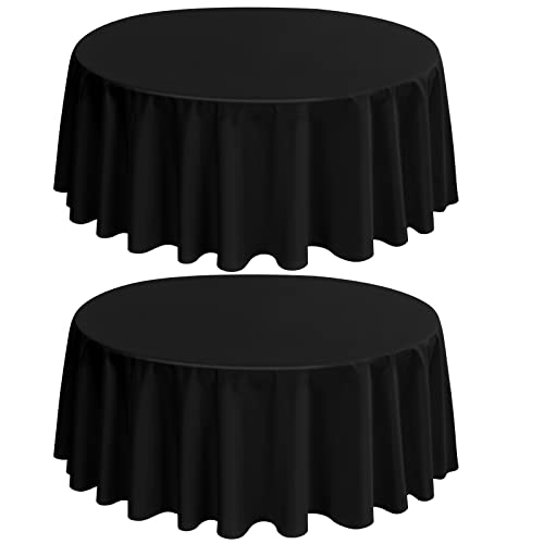 2-Pack Runde Tischdecke 229 cm Schwarze Polyester Tischdecke für runden Tisch, Premium Fleck und faltenfreie waschbare Stoff Tischdecke für Hochzeitsfeier Bankett Restaurant Empfang 2-Pack Runde Tischdecke 229 cm Schwarze Polyester Tischdecke für runden Tisch, Premium Fleck und faltenfreie waschbare Stoff Tischdecke für Hochzeitsfeier Bankett Restaurant Empfang von LYAFS