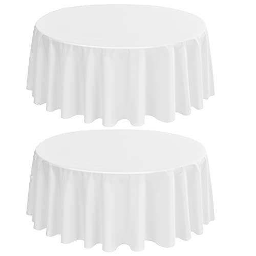 2-Pack Runde Tischdecke 229 cm Weiße Polyester Tischdecke für runden Tisch, Premium Fleck und faltenfreie waschbare Gewebe Tischdecke für Hochzeitsfeier Bankett Restaurant Empfang 2-Pack Runde Tischdecke 229 cm Weiße Polyester Tischdecke für runden Tisch, Premium Fleck und faltenfreie waschbare Gewebe Tischdecke für Hochzeitsfeier Bankett Restaurant Empfang von LYAFS