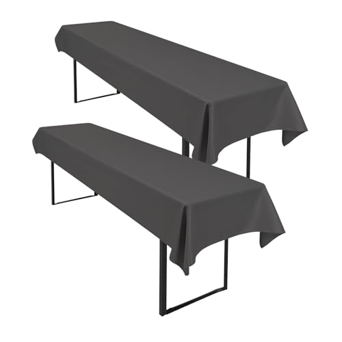 2 Stück Dunkelgrau Biertisch Tischdecke 250 x 100cm Wasserfester Polyester Glattgewebtes Biertischtuch Innen und Außen Universelles Tischtuch Fleckenfest Einfach zu Reinigen 2 Stück Dunkelgrau Biertisch Tischdecke 250 x 100cm Wasserfester Polyester Glattgewebtes Biertischtuch Innen und Außen Universelles Tischtuch Fleckenfest Einfach zu Reinigen von LYAFS
