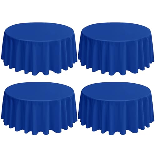 4 Stück Runde Tischdecke 229 cm, Königsblau Polyester Tischdecke für Runden Tische schmutzabweisende und Waschbare Tischdecke Dekorative Tischdecke für Hochzeiten, Geburtstage, Partys, Bankette 4 Stück Runde Tischdecke 229 cm, Königsblau Polyester Tischdecke für Runden Tische schmutzabweisende und Waschbare Tischdecke Dekorative Tischdecke für Hochzeiten, Geburtstage, Partys, Bankette von LYAFS