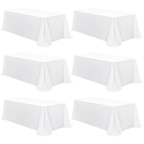 6-Pack Rechteck Tischdecke, 229 x 396 cm Weiße Tischdecke Polyester Tischdecke für 2,4 m Rechteck Tische, Fleck und Falten beständige waschbare Stoff Tischdecke für Hochzeit, Restaurant 6-Pack Rechteck Tischdecke, 229 x 396 cm Weiße Tischdecke Polyester Tischdecke für 2,4 m Rechteck Tische, Fleck und Falten beständige waschbare Stoff Tischdecke für Hochzeit, Restaurant von LYAFS