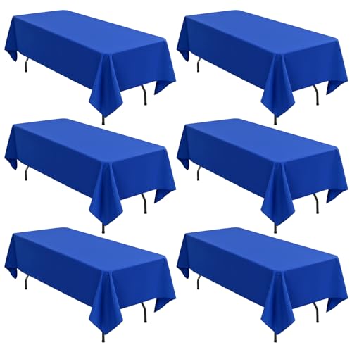 6er-Pack rechteckige Tischdecken, 153 x 260 cm königsblaue Tischdecke, Polyester-Tischdecke für 1,8 m Lange rechteckige Tische, Flecken- und knitterfrei, waschbare Stofftischdecken für Hochzeit 6er-Pack rechteckige Tischdecken, 153 x 260 cm königsblaue Tischdecke, Polyester-Tischdecke für 1,8 m Lange rechteckige Tische, Flecken- und knitterfrei, waschbare Stofftischdecken für Hochzeit von LYAFS
