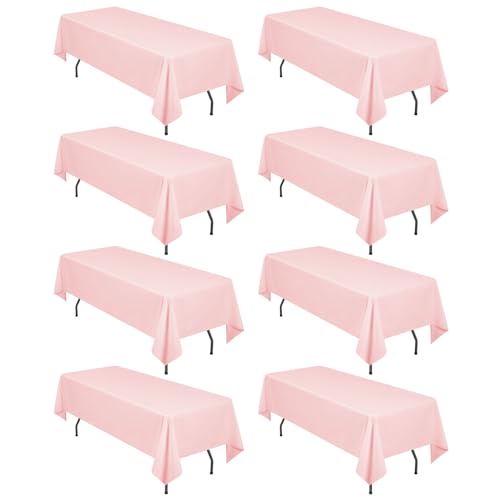 8er-Pack rechteckige Tischdecken, 153 x 260 cm Rosa Tischdecke, Polyester-Tischdecke für 1,8 m große rechteckige Tische, Flecken- und knitterfrei, waschbare Stoff-Tischdecken für Hochzeit, Restaurant 8er-Pack rechteckige Tischdecken, 153 x 260 cm Rosa Tischdecke, Polyester-Tischdecke für 1,8 m große rechteckige Tische, Flecken- und knitterfrei, waschbare Stoff-Tischdecken für Hochzeit, Restaurant von LYAFS