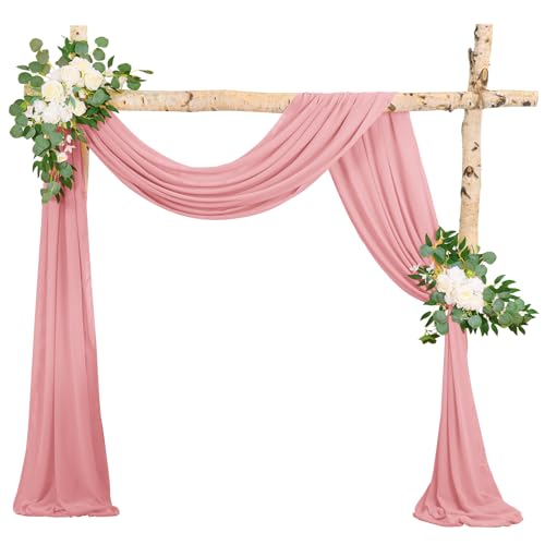 Hochzeit Vorhang Hochzeitsbogen, Staubige Rose Querbehang 73cmx610cm Chiffon-Stoff-Vorhang für Hochzeit, Hintergrund Deko Gardinen Vorhang für Hochzeitsbogen Zeremonie, Torbogen, Party Hochzeit Vorhang Hochzeitsbogen, Staubige Rose Querbehang 73cmx610cm Chiffon-Stoff-Vorhang für Hochzeit, Hintergrund Deko Gardinen Vorhang für Hochzeitsbogen Zeremonie, Torbogen, Party von LYAFS