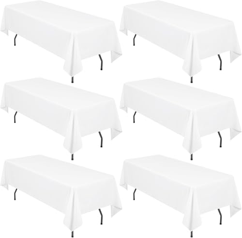 LYAFS 6-Pack Weiß Rechteck Tischdecke 100x140cm Waschbare Polyester Stoff Fleck und Falten Resistent Nicht verblassende Esstisch Abdeckung für Hochzeitsfeier Bankett Restaurant Buffet Camping LYAFS 6-Pack Weiß Rechteck Tischdecke 100x140cm Waschbare Polyester Stoff Fleck und Falten Resistent Nicht verblassende Esstisch Abdeckung für Hochzeitsfeier Bankett Restaurant Buffet Camping von LYAFS