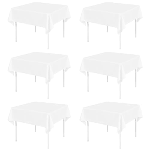 LYAFS: 6 Packungen weiße quadratische Tischdecke, 132 x 132 cm, hochwertige Polyester-Tischdecke, für Esstisch, Buffettisch, Hochzeit, Party, Restaurant LYAFS: 6 Packungen weiße quadratische Tischdecke, 132 x 132 cm, hochwertige Polyester-Tischdecke, für Esstisch, Buffettisch, Hochzeit, Party, Restaurant von LYAFS