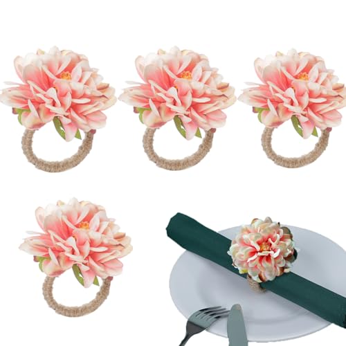 Serviettenringe 4er Set - Eukalyptusblatt, Boho Holzperlen Halter für Hochzeit, Weihnachtsfeier, Tischdekoration Serviettenringe 4er Set - Eukalyptusblatt, Boho Holzperlen Halter für Hochzeit, Weihnachtsfeier, Tischdekoration von LYCRAFTS