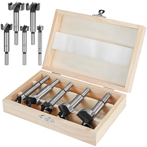 Forstnerbohrer Set, 5 Pcs Professional Forstnerbohrer Ø15-35mm, Forstner Bohrer Satz, Professionelles Holzbohrer Set, Zubehör Bohrmaschine für Holzbearbeitung von LYCXAMES