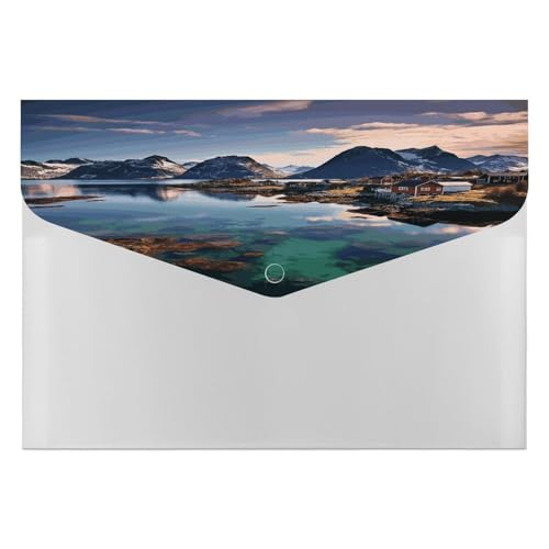 Orgelmappe, Kunststoff-Ordner mit Taschen, Norwegen-Inseln, Druck-Aktenordner, Aktenordner, geeignet für Heimbürobedarf von LYDSKGEQ