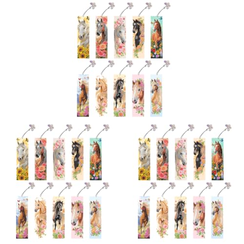 LYEAA 10pcs Horse Form Malerei Lesezeichen DIY Bastelkits mit Anhängern zum Lesen und Geschenk geben von LYEAA