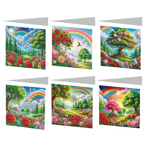 LYEAA 6pcs Spezialform Garten DIY Malkarten -Strass -Malkarte Kit Daily Wish Card Geschenke für Freunde und Liebhaber der Familie (HK015) von LYEAA